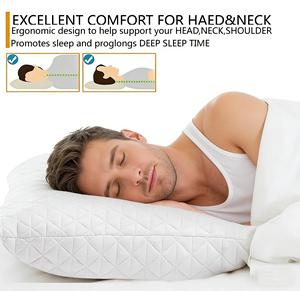 Oreiller en mousse à mémoire de forme rafraîchissante, hauteur réglable, avec housse en bambou, pour dormeurs sur le côté, le dos ou le ventre - Product Image 4