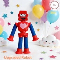 Mainan Plastik Robot Hisap Bercahaya yang Dapat Diubah Bentuknya, Tabung Peregangan, Mainan Unik Penghilang Stres untuk Remaja