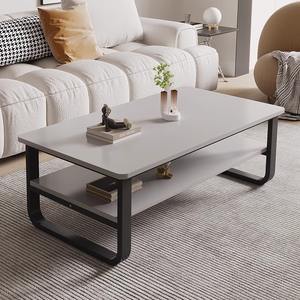 Mesa de centro con superficie de madera y estructura metálica, diseño rectangular para sala de estar, apartamento pequeño, muebles modernos - Product Image 4