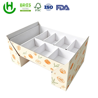 Boîte d'emballage personnalisée pour repas combinés, plateau alimentaire en carton avec séparateurs pour poulet frit, frites, sauces et service à emporter