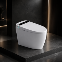 WC intelligent avec télécommande, chasse d'eau électrique automatique, cuvette monobloc avec bidet intégré, forme allongée, siphon en P/S pour l'Australie