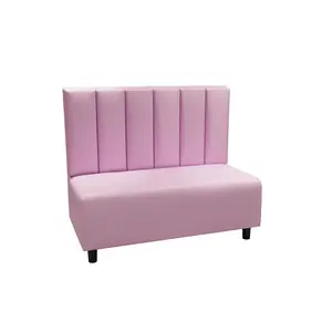 Customize restaurant furniture pink used restaurant sofa wooden
