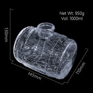 Bouteille en verre de 1L pour <span class=keywords><strong>whisky</strong></span>, brandy, emballage en verre, forme de baril à bière, bouteille à vin - Product Image 3
