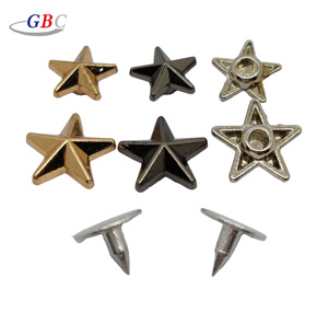 China Hot Sale Custom Embossed <strong>Clothing</strong> Rivets New Fashion <strong>Star</strong> Design Decorative Zinc Alloy Material for Leather Garment - Product Image 1