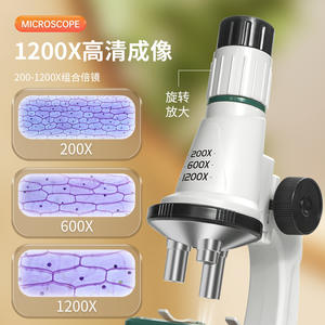 Microscopio para niños Xueyouma, juguete científico óptico de 1200X para niños, Kit de experimentos educativos manuales de plástico para uso en escuelas primarias - Product Image 4