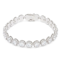 Bracelet tennis halo rond de luxe en or et argent pour hommes et femmes bijoux hip hop glacés vêtements de fête élégants