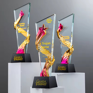 Trophée en cristal personnalisé gravé au laser ou imprimé par UV, thème sportif, souvenir, cadeau, trophée en cristal - Product Image 1