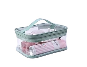 Custom Transparent Cosmetic <b>case</b> Zipper <b>Makeup</b> Bag Pvc Waterproof pink Cosmetic Bag With Handle - Product Image 5