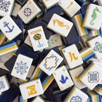 Ensemble de Mahjong Américain de Luxe Ocean Mist Glacier, 160 Tuiles en Acrylique Givré à Texture Naturelle, Jeu de Table pour 4 Joueurs, Vente en Gros, Cadeau
