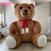 Ours gris en peluche gonflable géant d'extérieur annonçant l'ours en peluche gonflable de ruban à vendre