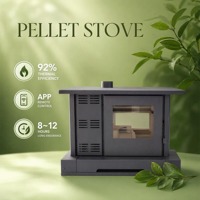 Estufa de Pellets de Madera con Pantalla Táctil WiFi Fangran 150Z, Ecológica, Independiente, Moderna, Chimenea Interior con Control Remoto para la Familia