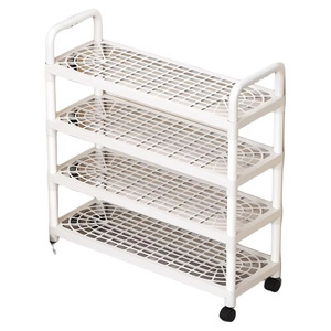 Multi Layer <b>Shoe</b> Rack With Wheels Rolling Portable <b>Storage</b> Shelf For <b>Entryway</b> Living Room Sneakers Boots High Heels Stackable - Product Image 1