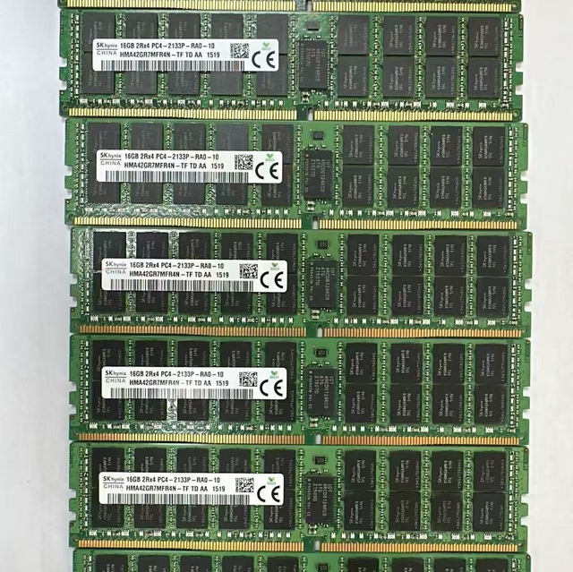 Used 16GB DDR4 ECC REG RDIMM 2133MHz PC4-17000 2Rx4 288Pin Server Memory Module CL15 1.2V HMA42GR7MFR4N-TF Tested