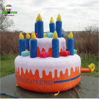 Airfun Ballon de gâteau d'anniversaire gonflable géant personnalisé pour grand-mère