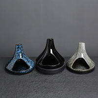 Brûleur d'encens cascade en céramique noir religieux, mini foyer à refoulement, support de brûlage pour aromathérapie domestique, écologique