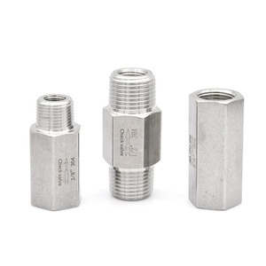 Válvula de Retención en Línea de Acero Inoxidable 304 - Macho/Hembra para Control de Fluidos en Sistemas de Agua/Aire/Aceite, Tuberías de Aire Comprimido y Gas - Product Image 1
