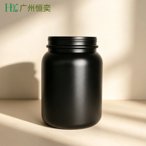 En stock, pots en plastique HDPE noir mat à large ouverture de 2000 ml, 3000 ml, 4000 ml pour beurre corporel, gommage, protéines en poudre - Product Image 4