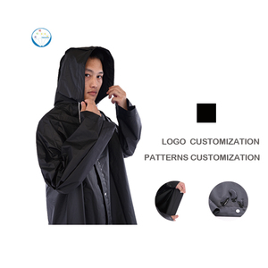 Áo mưa đen unisex không thấm nước & dày dặn, thiết kế gấp gọn tiện lợi, nhãn mác tùy chỉnh, xuất xưởng trực tiếp - Product Image 5