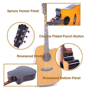 <span class=keywords><strong>Guitare</strong></span> acoustique de marque Paisen, placage d'épicéa, couleur bois, instrument de <span class=keywords><strong>guitare</strong></span> de 41 pouces en vente - Product Image 4