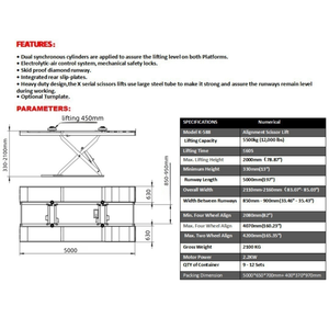 Diskon gunting <span class=keywords><strong>Lift</strong></span> ganda 5000kg, gunting besar di bawah tanah dengan <span class=keywords><strong>Lift</strong></span> sekunder untuk mobil 3D, mesin penjajaran roda empat - Product Image 4
