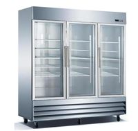 Ingénierie Affichage Réfrigérateur Congélateur Réfrigérateur Acier Inoxydable Double Porte En Verre Affichage Refroidisseur Boisson Congélateur