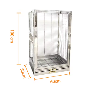 <span class=keywords><strong>Cage</strong></span> à oiseaux en acier inoxydable 304 anti-corrosion avec verre trempé amovible, maison de luxe pour oiseaux pour perroquets - Product Image 2