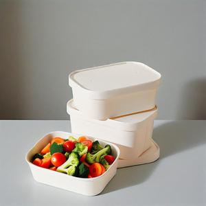 Bol à emporter rectangulaire de vente chaude papier kraft 200 ml petit bol carré avec couvercle en papier - Product Image 2