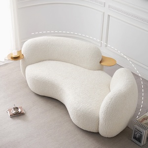 <span class=keywords><strong>Canapé</strong></span> d'angle 2 places Zayshine style rétro français en sherpa crème, forme spéciale, idéal pour appartement ou boutique <span class=keywords><strong>de</strong></span> vêtements, <span class=keywords><strong>canapé</strong></span> design - Product Image 3