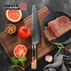 Hot bán chuyên nghiệp 9 inch Gyuto nhựa gỗ xử lý 67 lớp VG10 Damascus thép đầu bếp dao - Product Image 2