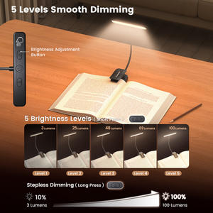 Glocusent Nouveau Lampe de Lecture Portable à Pince Rechargeable USB, Batterie 1200 mAh, Autonomie 90 Heures, CCT Dimmable - Product Image 3