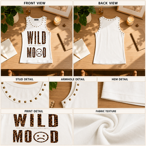 Débardeur Homme Personnalisé OEM, Coupe Musclée, Col Rond Blanc, Coton, Rivets, Débardeurs Sublimation Homme - Product Image 3