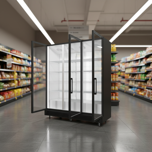 Congélateur vertical transparent à 3 portes -22°C, refroidissement par air, sans givre, pour la présentation haut de gamme de fruits de mer et de viandes LG-1500 Transparent 3 Portes St - Product Image 5