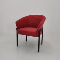 Chaise de restaurant commerciale rembourrée en tissu avec structure métallique, chaise de café en mousse haute densité