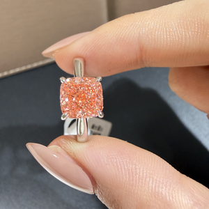 18 ayar Som Altın Rodyum Kaplama Yastık Kesim Fantazi Işık 1.83 Karat VS1 Laboratuvarda Yetiştirilmiş Elmas 3.17g NGTC Sertifikalı Kadın Yüzüğü - Product Image 3