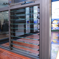 Fenêtre à persiennes en verre avec cadre en aluminium haut de gamme pour salle de bain, avec poignée, commande manuelle, fenêtre à jalousies