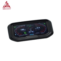 SiAECOSYS Produk Terbaru SCJ6877-E Speedometer 6.8 inci untuk Skuter Listrik Sepeda Motor Layar TFT yang Dapat Disesuaikan Cangkang Plastik Hitam