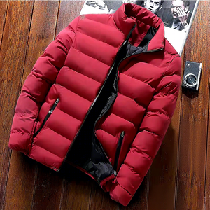 Giacca Trapuntata da <span class=keywords><strong>Uomo</strong></span> Autunno Inverno con Collo Alto, Antivento, Logo Frontale, Imbottita in Cotone - Product Image 1