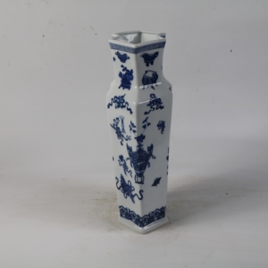 Jarrón de Porcelana Hexagonal Azul y Blanco Pintado a Mano de Jingdezhen, 40 cm, con Patrón Bogu, Decoración para el Hogar, Regalo, Estilo Art Deco - Product Image 3
