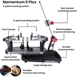 Machine à cordage de tennis Gamma Momentum Drop Weight 2 6 6 Plus Spring Tension St Electronic ELS Straightforward - Product Image 2