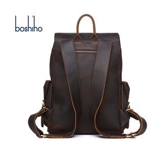 2025 Vintage <span class=keywords><strong>in</strong></span> <span class=keywords><strong>pelle</strong></span> di vacchetta da viaggio fatta a mano cavallo pazzo <span class=keywords><strong>in</strong></span> <span class=keywords><strong>pelle</strong></span> zaino da <span class=keywords><strong>uomo</strong></span> genuina da 16 pollici borsa per Laptop con cerniera alla moda invernale - Product Image 4