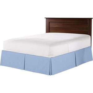 กระโปรงเตียงผ้าฝ้ายหรูหราแบบจีบ ขนาดคิงไซส์ ความยาว 18 นิ้ว สีฟ้าอ่อน คุณภาพระดับโรงแรม พร้อมระบายกันฝุ่น ดีไซน์ทันสมัย - Product Image 1