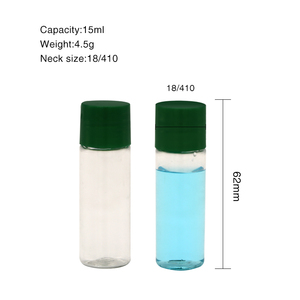 Small Capacity15ML PET Bottle Clear Plastic Bottle <strong>18</strong>/400 <strong>18</strong>/410 <strong>18</strong>/<strong>415</strong> Factory Price Wholesale Custom Travel Sample Bottle - Product Image 1