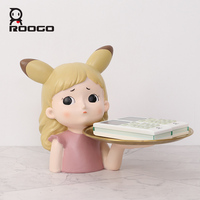 Roogo INS StyleOrnement de fille de dessin animé de taille moyenne pour la décoration de salon pour le cadeau de pendaison de crémaillère