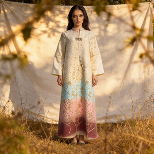 Robe Abaya en Polyester Brodée de Luxe de Style Nouveau Élégant pour Femmes Musulmanes Vêtement de Fête Personnalisé - Product Image 1