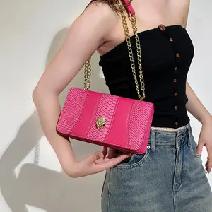 BM9378 Women's square chain bag Designer leather pink Pu Leather bird Luxury shoulder Bag polyester lining handbags