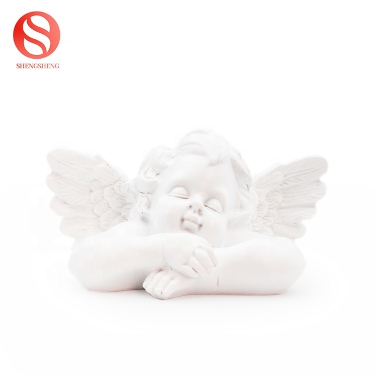 Résine ailes blanches chérubin bébé gardien buste artisanat décoration ange figurine