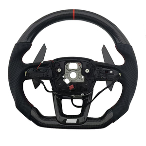 Volante Deportivo de Fibra de Carbono y Cuero en Oferta para Modelos Audi A3 A4 A4L A5 A7L A8 5 7 B9 A6 R8 - Product Image 1