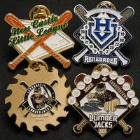 Badge de baseball Cooperstown personnalisé, épingles de revers sportives en émail 2D, alliage de zinc, souvenir pour jeunes, logo de collection, cadeau OEM ODM