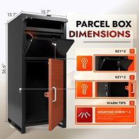 JH-Mech Boîte aux lettres verrouillable de 17x16x38.3 pouces étanche cadre complet pour porche clôture trottoir extra large colis boîte de dépôt