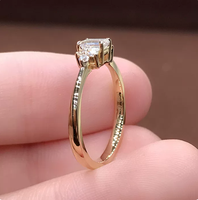 Ensemble de bagues en moissanite VVS1 taille émeraude, bagues halo pour femme et bagues de mariage pour homme, cadeau d'anniversaire, bijoux raffinés